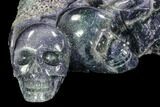 Carved Grape Agate Cluster With Polished Skulls #107224-2